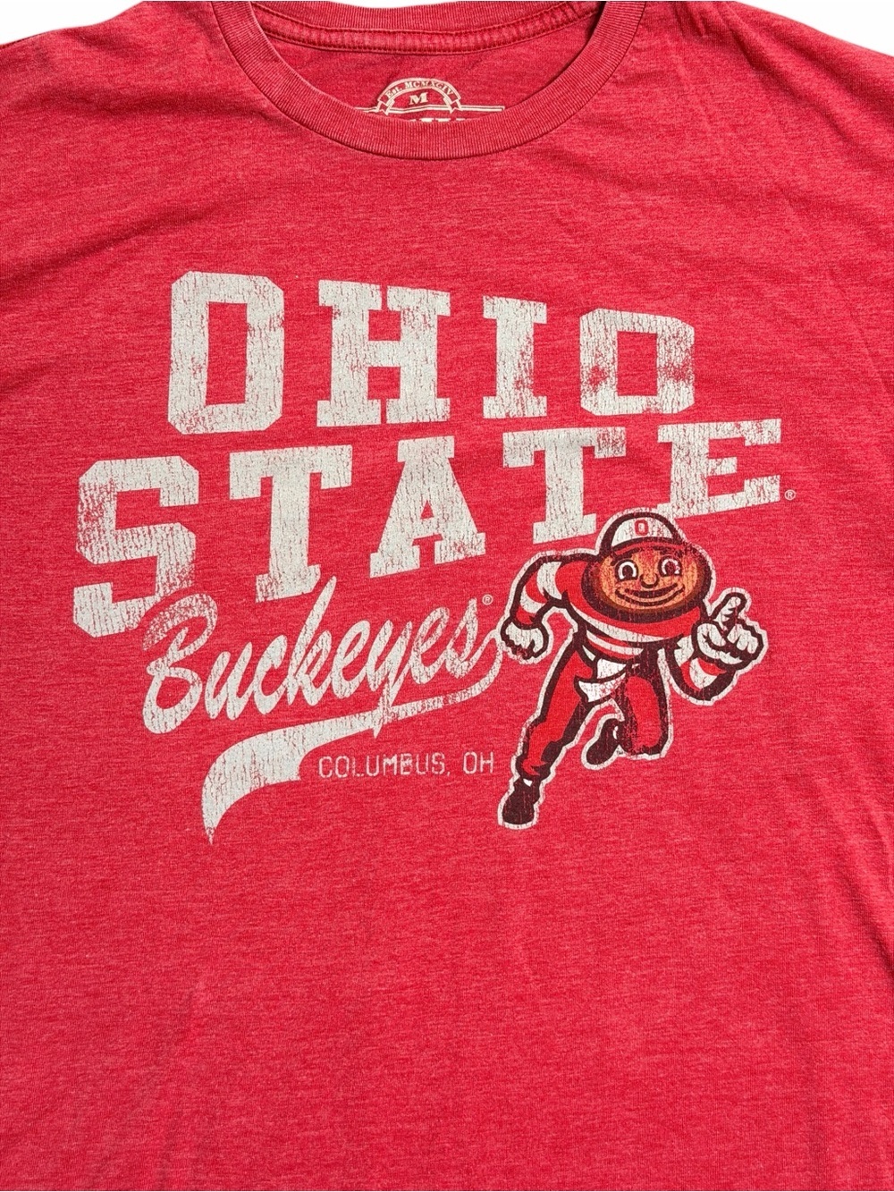 Ohio State Buckeyes Brutus Mascot Graphic T-Shirt Red Men’s Medium - Picture 3 of 5